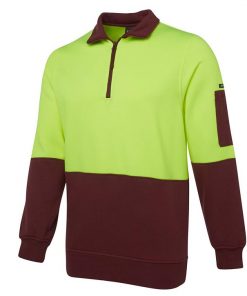 HI VIS 1/2 ZIP FLEECY SWEAT